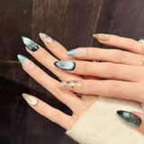 Blue Star Gradient Cute Press On Nails