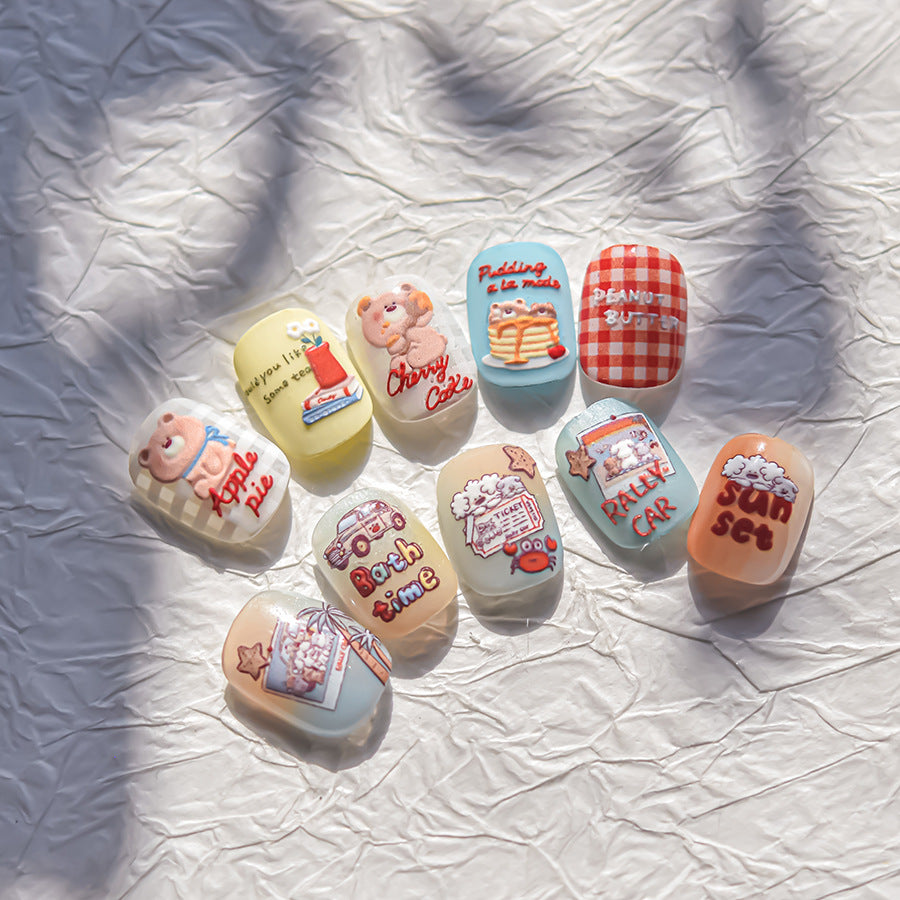 365nails: "miiiichan 스위트 베이커리 베어" – 네일 아트 스티커