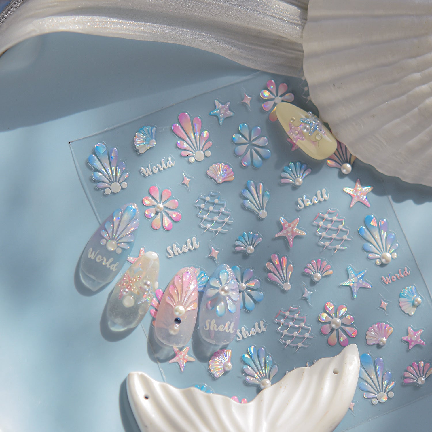 365nails: "Strass Coquille Sirène" – Autocollants Nail Art