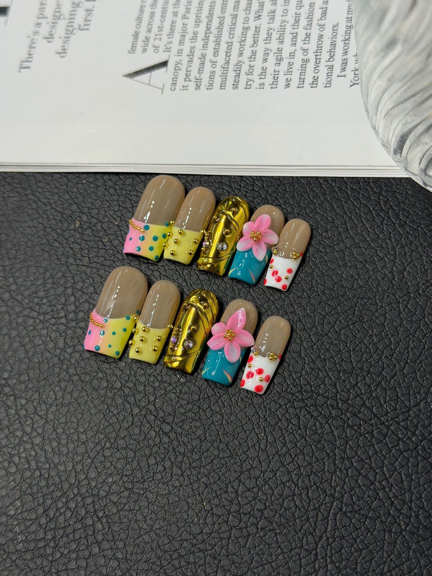 365nails: "Candy Bloom" – 3D 플로럴 & 젤리 수제 스퀘어형 네일