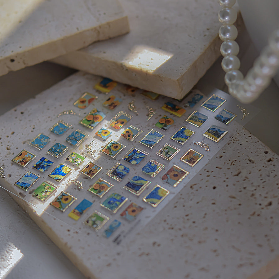 Van Gogh Art Frame – Vintage Oil Painting Nail Art Stickers