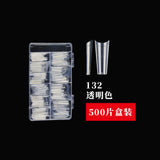 Nail Tips Nail piece  XL denim nail 500 pieces in a box, extended transparent fake nail half sticker, light sticker trapezoidal nail piece