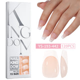 Hot-selling French-style armor, simple spray oil-shiny patch manicure removable trapezoidal nail piece 120 pieces in a box