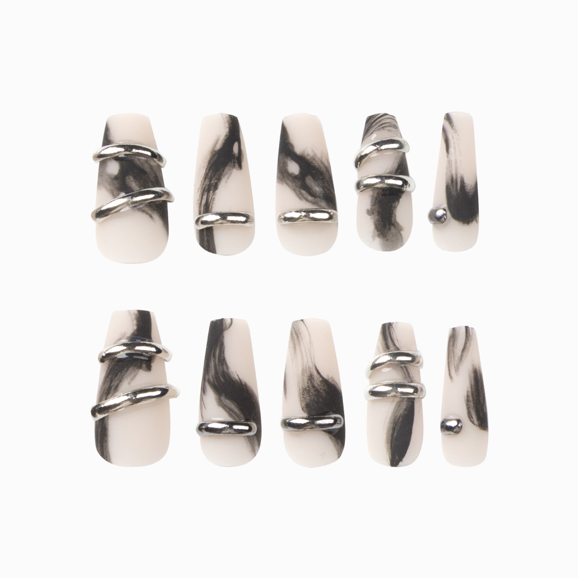 Nail piece Wear nail matte black smudge nail patch Fake nail patch Wear nail medium and long nail patch｜365nails