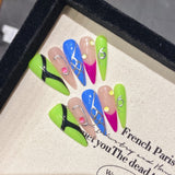 Uñas postizas hechas a mano, uñas postizas, uñas postizas de Spice Girl, uñas postizas desmontables, uñas postizas nuevas | 365nails