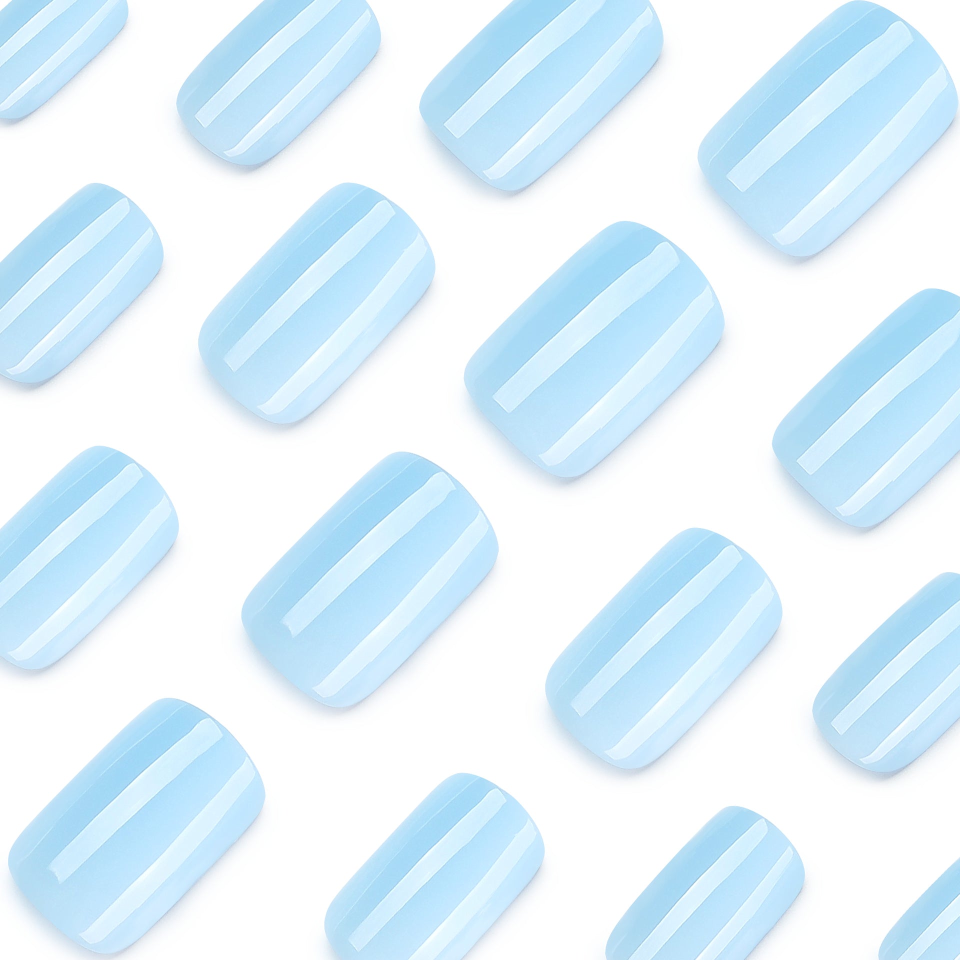 Lefan's new solid color blue wearing nail art piece square nail cross-border popular wearing nail piece wholesale