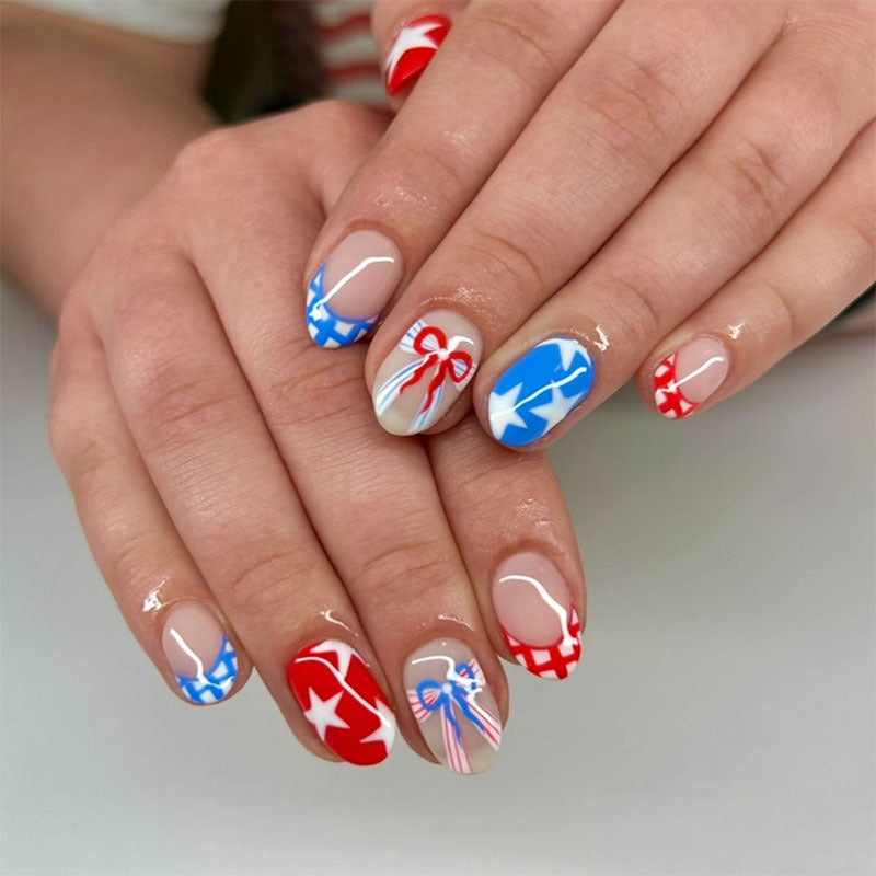 365nails: "Patriotic Plaid"