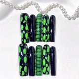 Neon Green Splatter Glossy Press On Nail Set