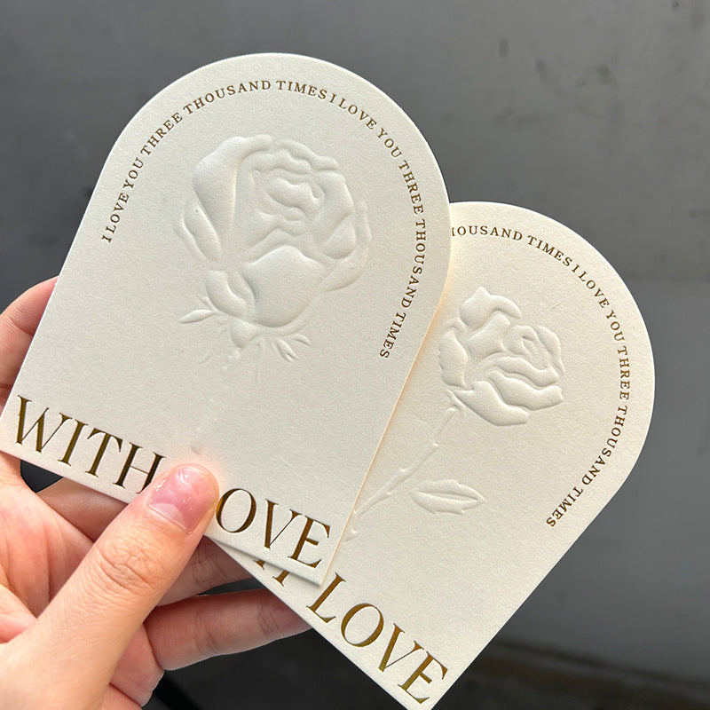 Spot relief three-dimensional rose wearing armor display card beige advanced bronzing nail art background cardboard packaging