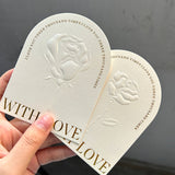 Spot relief three-dimensional rose wearing armor display card beige advanced bronzing nail art background cardboard packaging