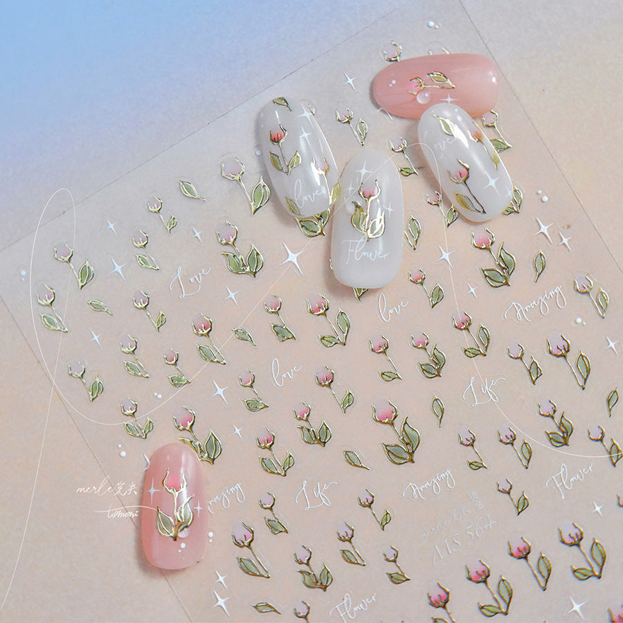 365nails: "Gold-Trimmed Tulip" – nail art stickers