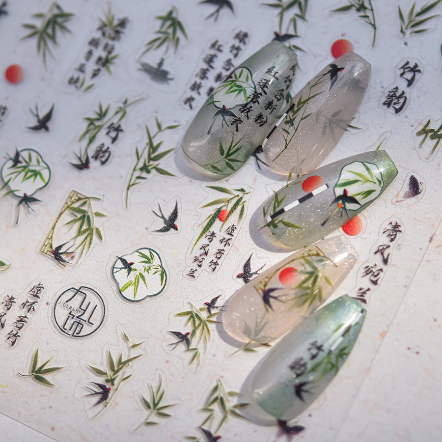 365nails: "대나무와 캘리그래피" – 네일 아트 스티커