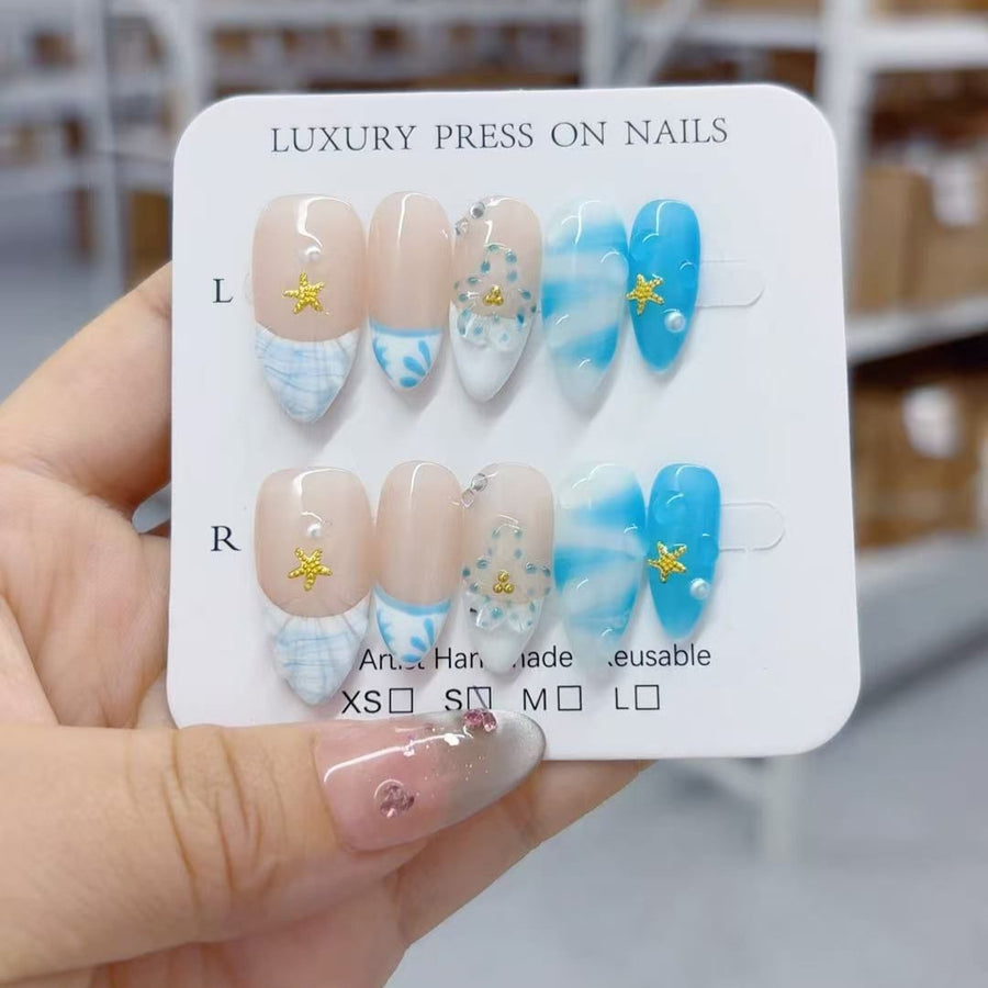 Mermaid Tide: "Ocean Star" – Almond Press-Ons