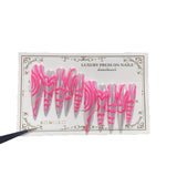 Hot Pink Metallic Wave Statement Press On Nails