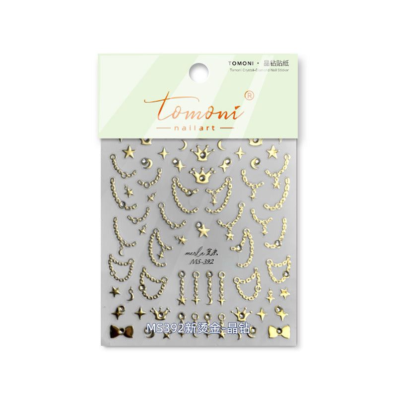 Silver Crystal Chain – Minimalist Elegant Nail Art Set