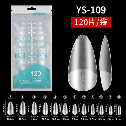 Nail Tips Free engraving and semi-matte press on nails pads 120 pieces, transparent and seamless fake nails in bags, fully attached to matte nail pads