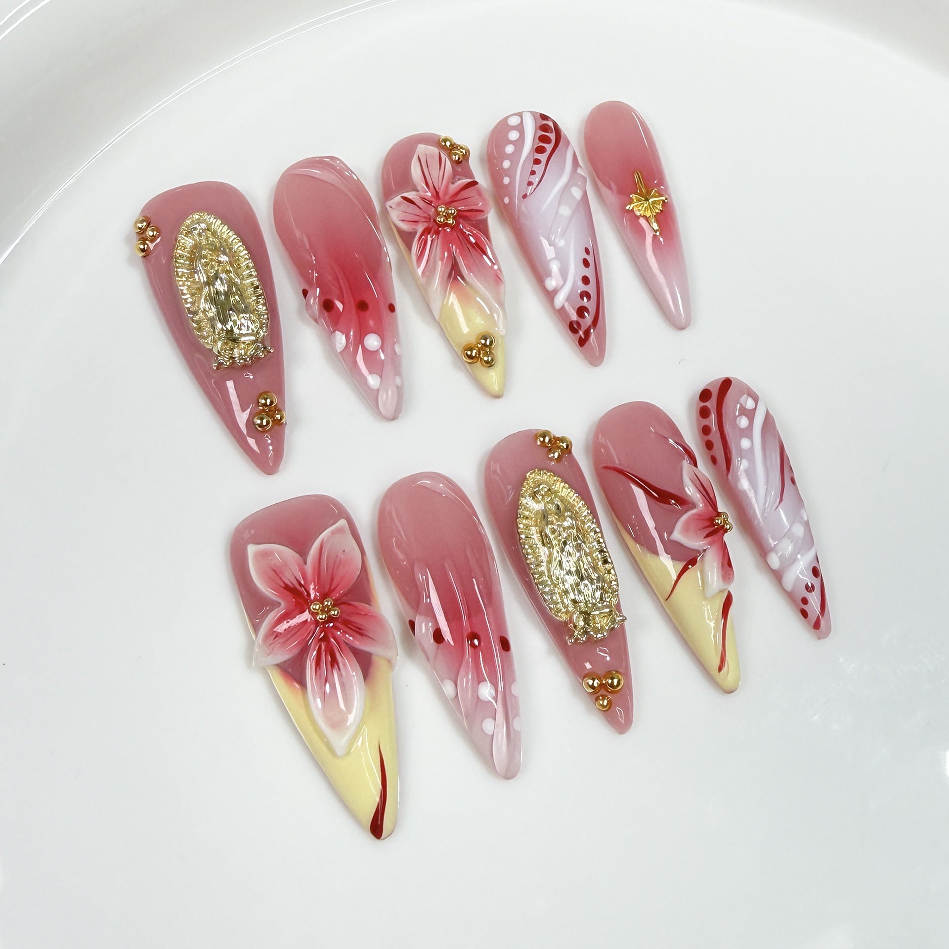 Crimson Petal Series Press-On Nails