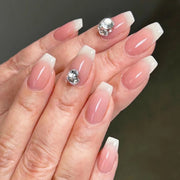 穿戴甲 粉色漸變堆鑽 甲貼 可移除 成品 批發｜365nails
