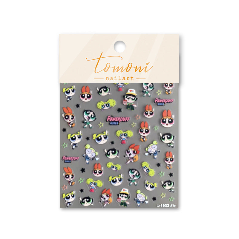 Powerpuff Girls Collection: "Retro Heroine" – 3D Embossed Nail Sticker