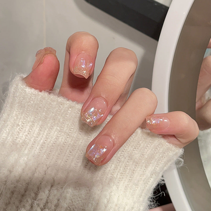 Warm Elf 同款短款彩色極光亮鑽可拆卸甲貼｜手工佩戴·批發｜365nails