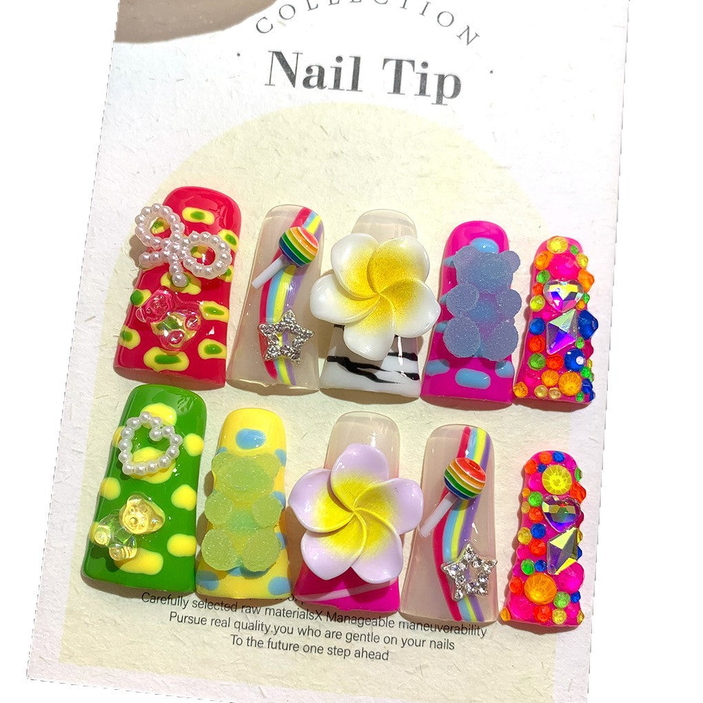 Colorful Candy Duckbill Press On Nails