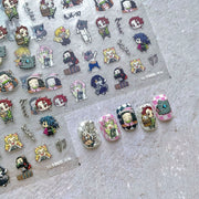 Demon Slayer Chibi: "Slayer Corps" – 5D Embossed Nail Sticker