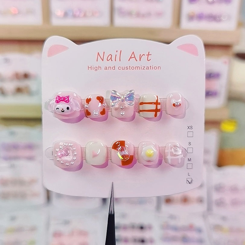 Cute Rainbow Cartoon Kids Press On Nails Mixed Collection