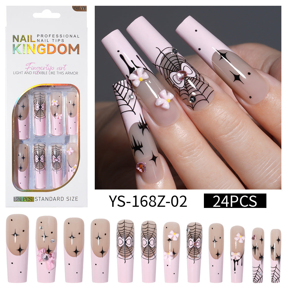 Long press on nails, French versatile patch nail art removable prefabricated fake nail press on nails piece