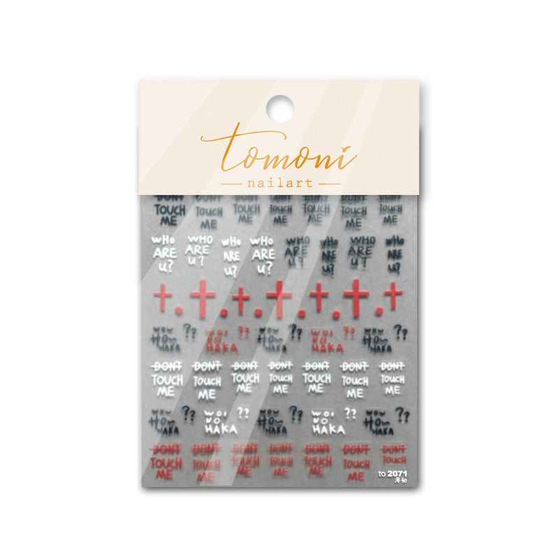 Punk Rebellion – Edgy Text & Cross Nail Art Set