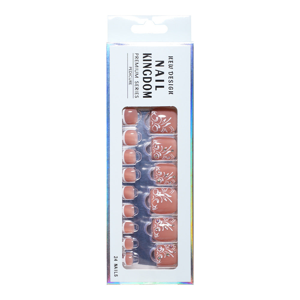 French press on nails and toenail simple and versatile removable prefabricated manicure advanced sense fake nail piece wholesale