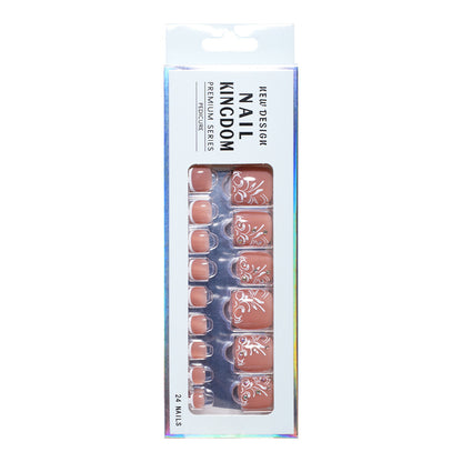 French press on nails and toenail simple and versatile removable prefabricated manicure advanced sense fake nail piece wholesale
