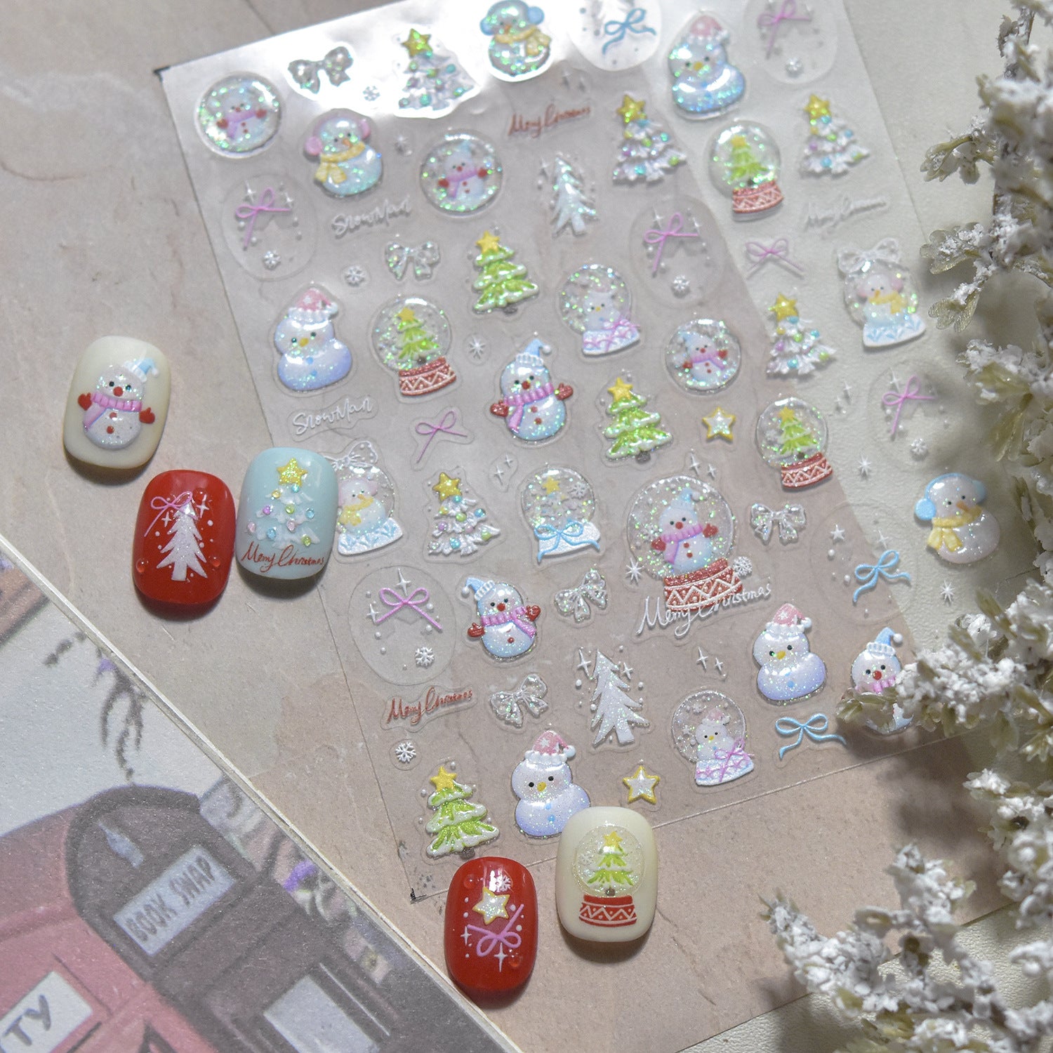365nails: "Cute Snowman Christmas" – nail art stickers