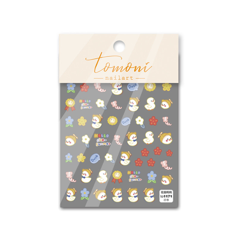 Fresh Floral: "Tulip & Heart" – 3D Embossed Nail Sticker