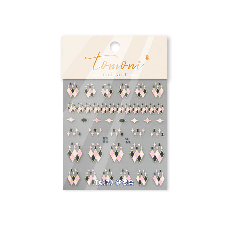 365nails: "Vintage Gold Foil Argyle Geometric" – Nail Art Stickers