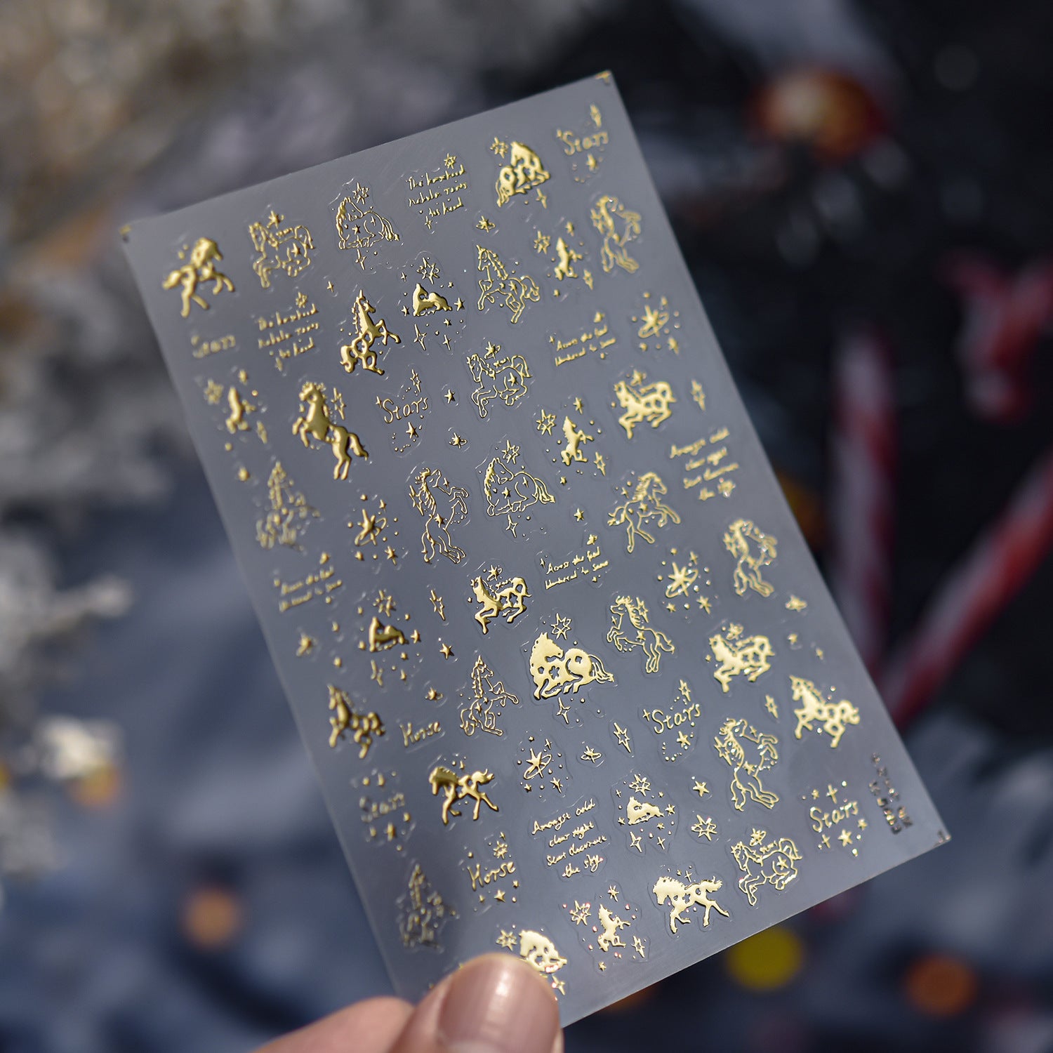夢幻馬系列：「紅色幻想馬」— 3D 凸雕甲貼