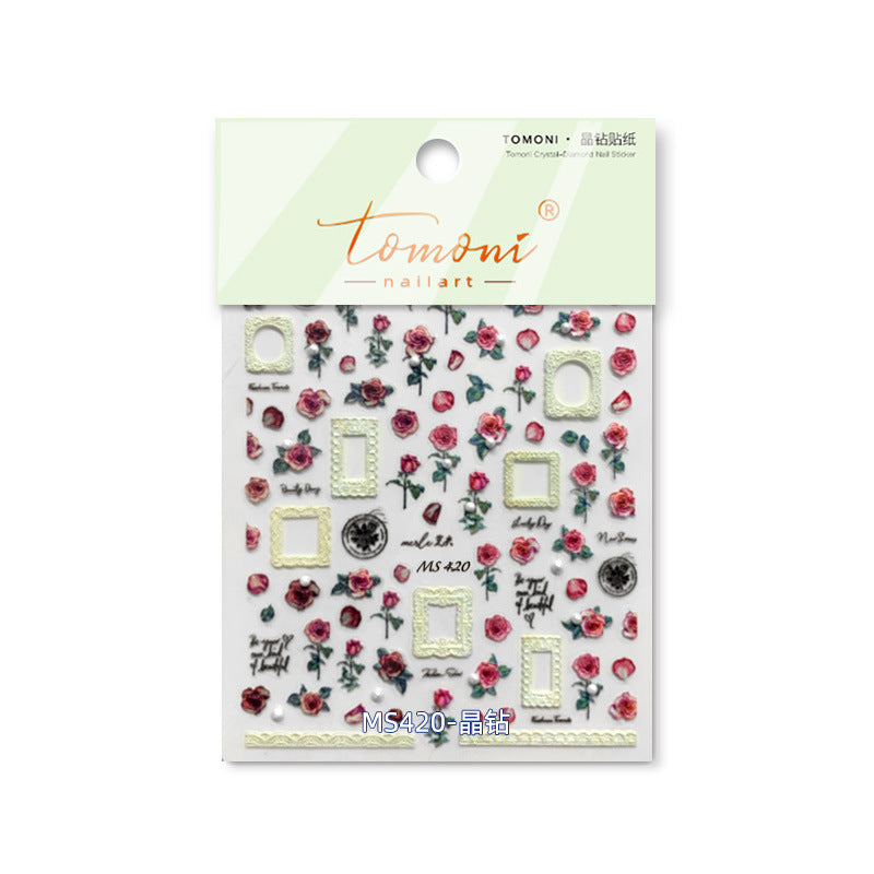 365nails : « Set de stickers cristal Cadre de Roses Vintage »