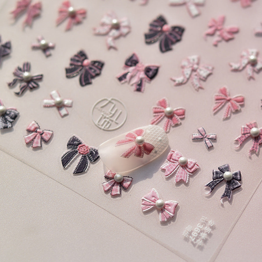Floral Bunny: "Embossed Garden" – Nail Sticker