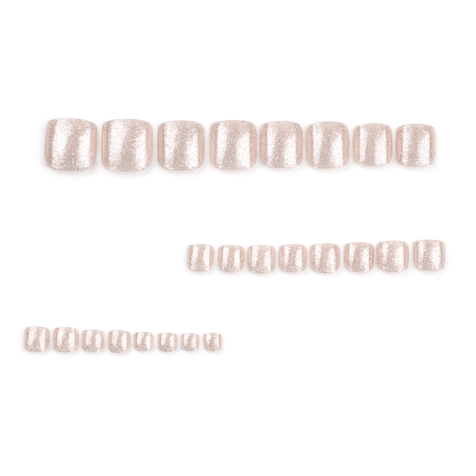 歐美款腳趾穿戴甲片｜成品香檳亮粉全粉美白甲貼 批發｜365nails