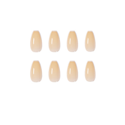 French Cream Jade Short Ballet Soft Nail Wear Nail Art Finished Fake Nail Nail Patch Nail Patch Removable｜365nails