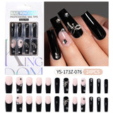 Press on nails fake nail patch extension nail Spice Girl medium rectangle removable 24 pieces with drill manicure