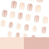 Soft Nude Gradient Nails with Subtle Shimmer Glow