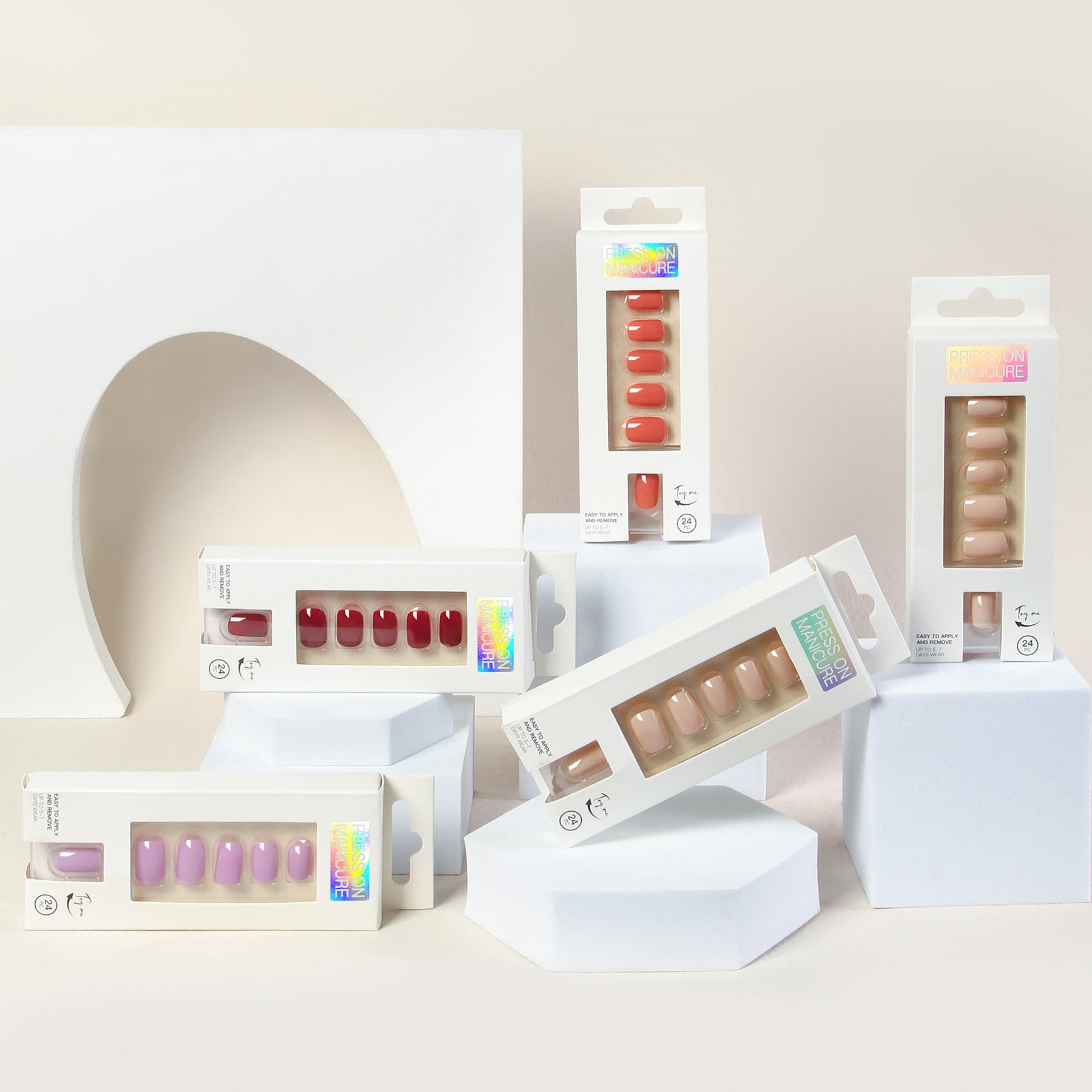 Classic Solid Color Short Nail Set