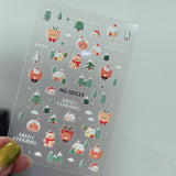Original Christmas nail sticker 5D relief three-dimensional happy Christmas atmosphere elements DIY nail sticker HG model