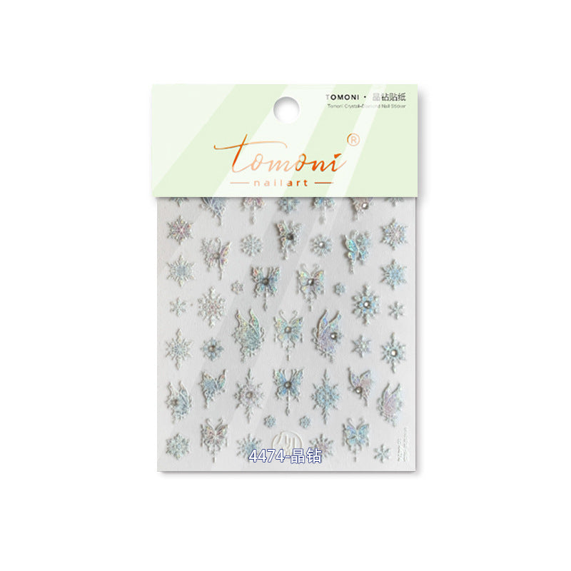 365nails: "Iridescent Blue Snowflake & Butterfly" – nail art stickers
