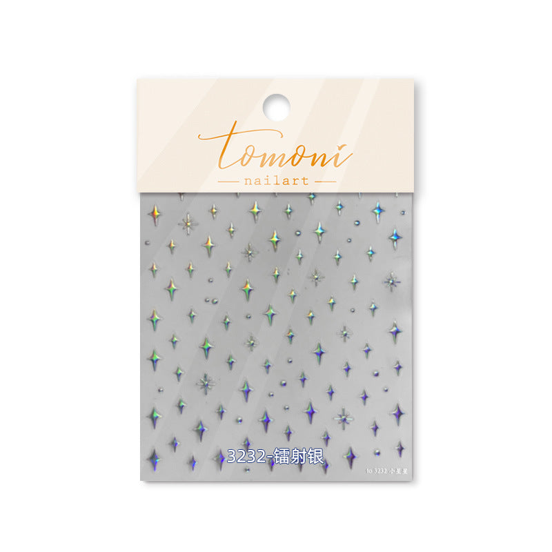 365nails: "holographic silver star sparkle" – Nail Art Stickers