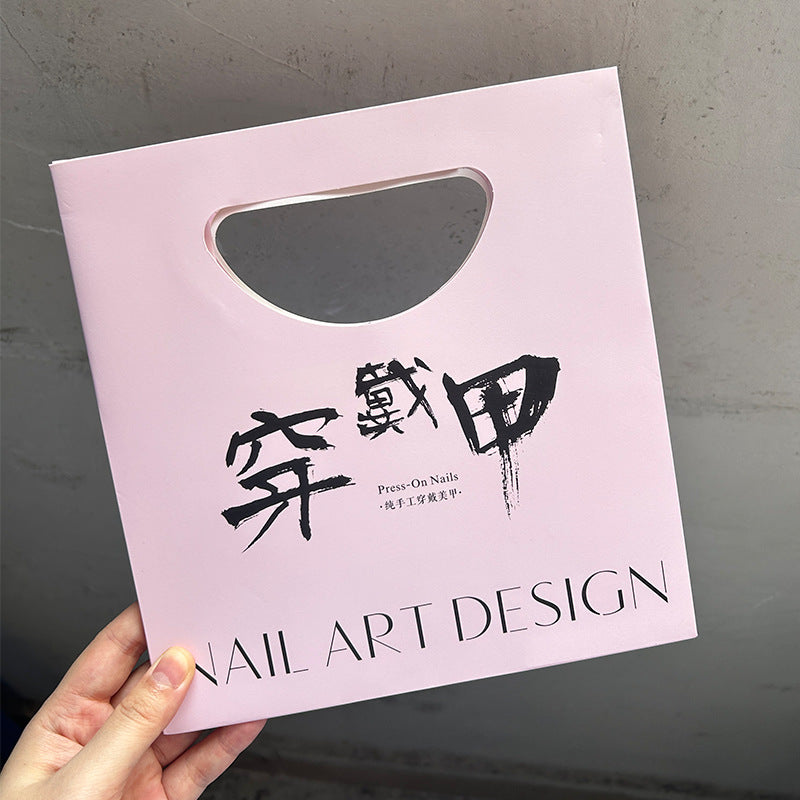 Pink Gradient Corrugated Mailer Box for Press‑On Nails – Sturdy Aesthetic Packaging Box