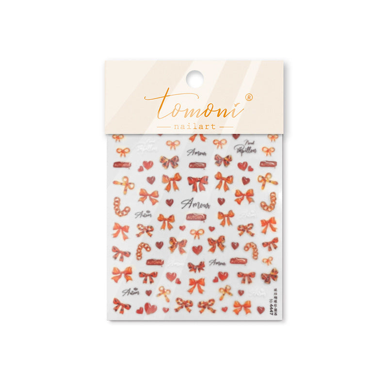 365nails: "Autumn Orange Bow" – nail art stickers