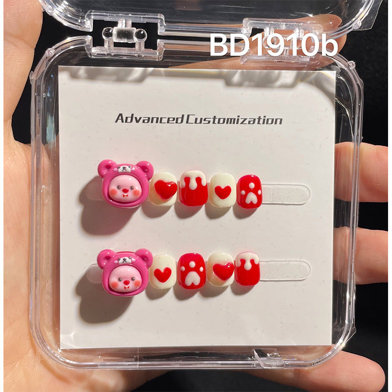 可愛迷你卡通兒童穿戴甲綜合盒