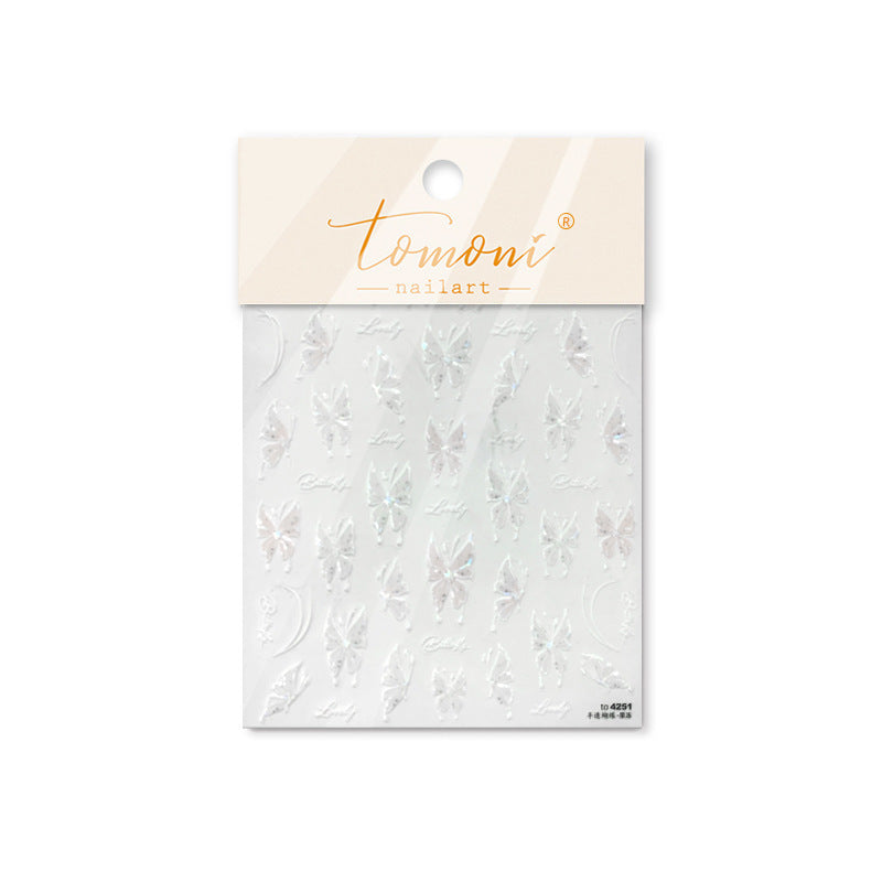 365nails: "Iridescent White Butterfly" – nail art stickers