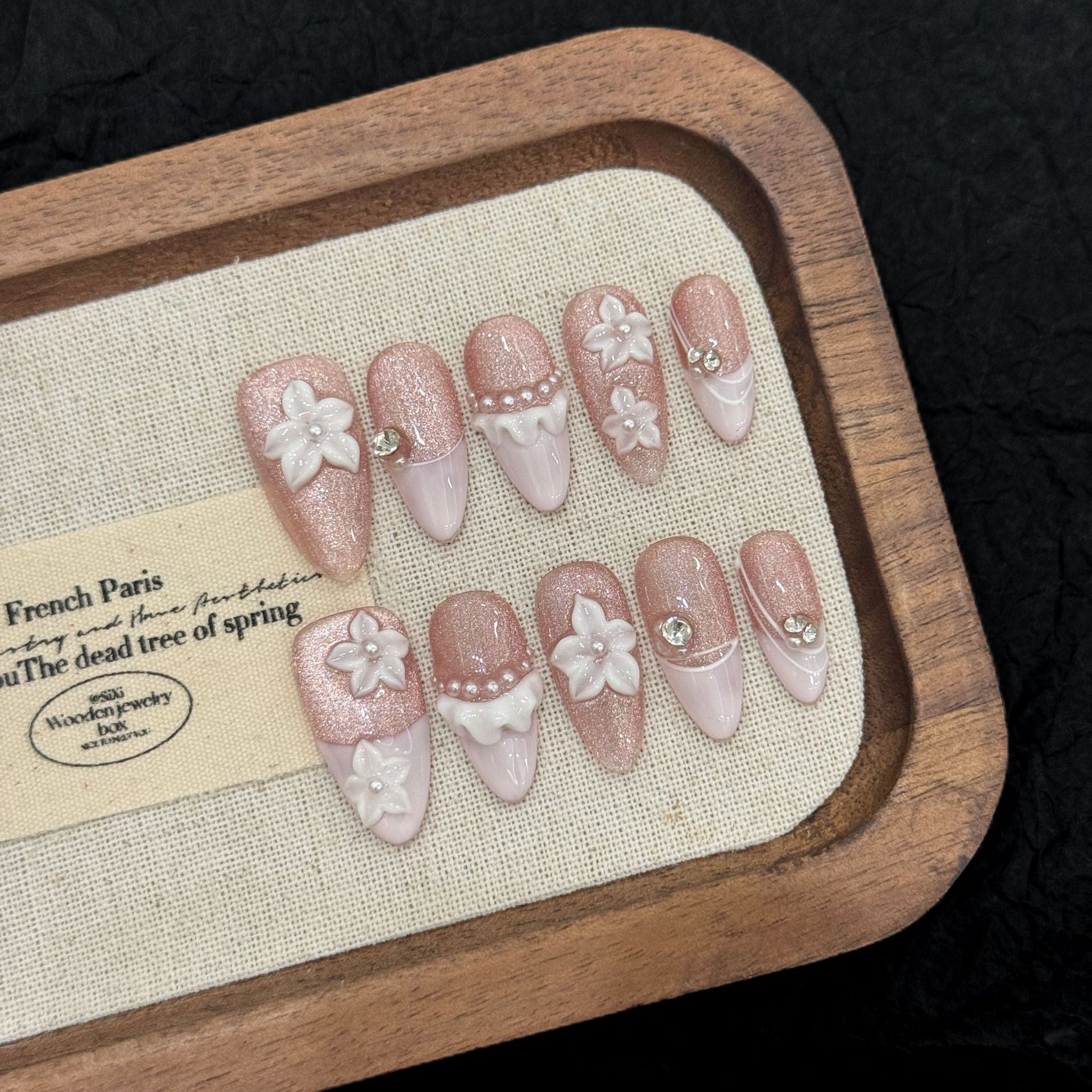 Sparkle Blossom Pink Press On Nails